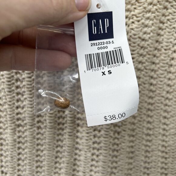 NWT GAP Sweater Womens XS Beige Cotton Open Knit Y2K 2000s Boho Fairy Art Indie - Picture 9 of 14